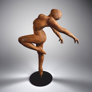 Casa Padrino XXL Deko Skulptur Ballerina Rost / Schwarz H. 165 cm - Lebensgro�e Deko Figur - XXL Deko Figur - Wohnzimmer & Garten Deko