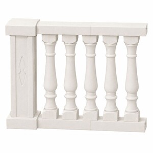 Casa Padrino Barock Balustrade mit S�ule Cremewei� 128 x 28 x H. 101 cm - Barockstil Gel�nder - Garten & Terrassen Deko Accessoires