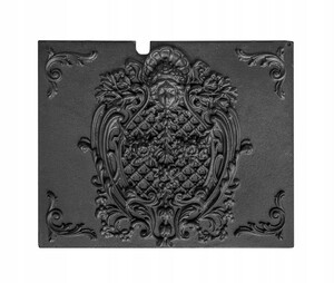 Casa Padrino Gusseisen Kaminplatte Schwarz 54,5 x 40 cm - Kaminr�ckwand mit Maskaron-Relief - Feuerplatte - Kamin Zubeh�r