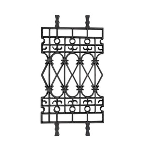Casa Padrino Gusseisen Balustrade Schwarz 58,5 x H. 110 cm - Prunkvolles Gel�nder Element im Gotik Stil - Balkon & Treppen Gel�nder