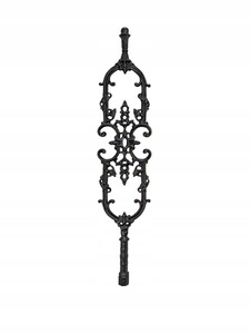 Casa Padrino Gusseisen Gel�nderstab Schwarz 21,5 x H. 103 cm - Prunkvoller Zierstab mit Ranken Ornament - Balkon & Treppen Gel�nder
