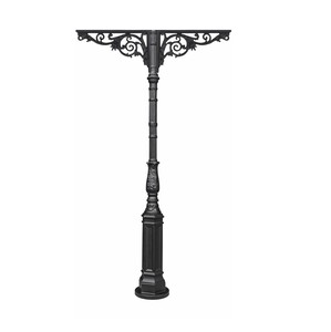 Casa Padrino Gusseisen S�ule Schwarz 134,5 x H. 270 cm - Prunkvolle Gartens�ule mit zwei Akanthus Auslegern - Garten & Terrassen Deko