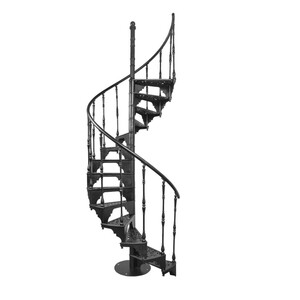 Casa Padrino Gusseisen Wendeltreppe Wei�  133 x H. 264 cm - Rustikale Spiraltreppe mit 13 Stufen - Massive Gusseisen Treppe