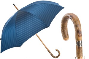 476 1084-5 F - Stilvoll Regenschirm aus Eschenholz f�r Herren - Handmade in Italy