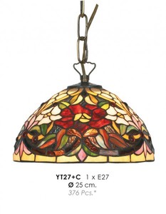Casa Padrino Tiffany H�ngeleuchte  25 cm - Runde Pendelleuchte