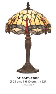 Casa Padrino Tiffany Hockerleuchte Bunt  25 x H. 40 cm - Handgefertigte Tiffany Tischleuchte