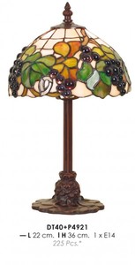 Casa Padrino Tiffany Tischleuchte  22 x H. 36 cm - Handgefertigte Schreibtischleuchte