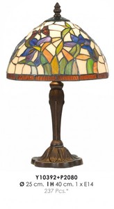 Casa Padrino Tiffany Tischleuchte  25 x H. 40 cm - Handgefertigte Tiffany Hockerleuchte
