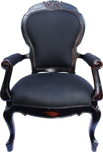 Casa Padrino Barock Sessel Louis XIV Superior Schwarz aus Frankreich
