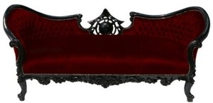Casa Padrino Barock Sofa Vampire Bordeauxrot / Schwarz- Limited Edition - Lounge Couch
