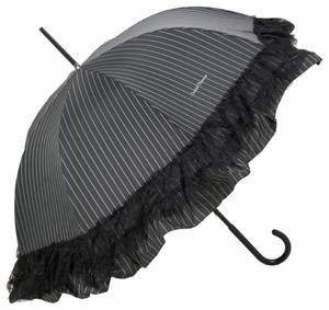 Chantal Thomass Designer Damen Regenschirm mit einer Rschen- und Spitzenkante  - Stockschirm - Elegant und Extravagant - Made in Paris