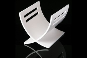 Casa Padrino Designer Zeitungsst�nder Klavierlack Wei� (26,5 x28x36cm)