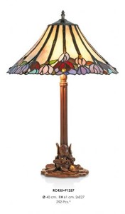 Handgefertigte Tiffany Hockerleuchte Tischleuchte Hhe 61 cm, Durchmesser 40 cm - Leuchte Lampe