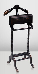 Casa Padrino Designer Luxus Garderoben Stnder aus Massivholz Antik Stil Schwarz / Braun - Dressboy - Kleiderstnder Anzugstnder