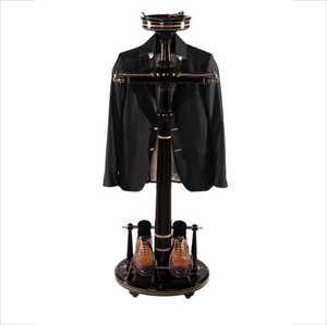 Casa Padrino Designer Luxus Garderoben Stnder New York Banker Stil - Schwarz- Dressboy - Kleiderstnder Anzugstnder - Barock Empire Art Deco Jugendstil Biedermeier