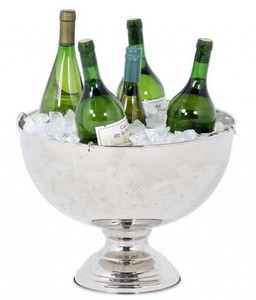 Massiver Luxus Tisch Champagner Khler Solid Table Luxury vernickelt H 26cm B 39 cm aus dem Hause Casa Padrino