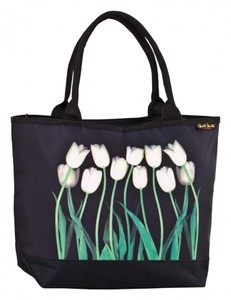 Designer Shoppertasche mit weien Tulpen - Elegante Tasche - Luxus Design