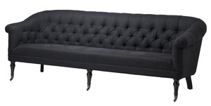 Luxus Barock Sofa Paris Schwarz aus der Luxus Kollektion von Casa Padrino - Hotel Cafe Restaurant M�bel Einrichtung