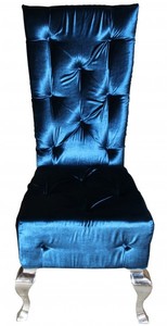 Casa Padrino Barock Esszimmer Stuhl Trkis / Silber  - Designer Stuhl - Luxus Qualitt Hochlehnstuhl Hochlehner GH