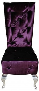 Casa Padrino Barock Esszimmer Stuhl Lila / Silber - Designer Stuhl - Luxus Qualitt Hochlehner Hochlehnstuhl GH