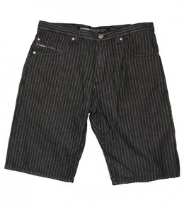 Reell Skateboard Herren Denim Shorts Pinstripe Black