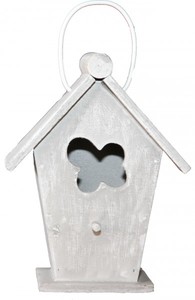 Casa Padrino Designer Vogelhaus Mini Grau- Vogelpalast