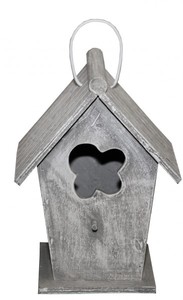 Casa Padrino Designer Vogelhaus Grau- Vogelpalast