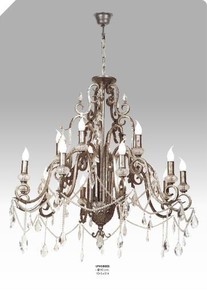 Casa Padrino Luxus Barock Kronleuchter mit echten Glaskristallen Silber Antik-Look, 10 Flammiger L�ster, Durchmesser 90 cm - feinste Qualit�t