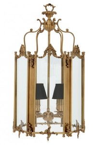 Casa Padrino Barock H�ngeleuchte aus Messing Antik-Look, 4 Flammiger Kronleuchter, Breite 39 cm, H�he 73 cm, Tiefe 42 cm - Barock Schloss Lampe - feinste Qualit�t