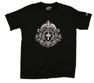 Pirate Service Skateboard T-Shirt Hearses Black/White