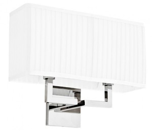 Casa Padrino Luxus Wandleuchte Luxury Hotel Wei� vernickeltes Metall - Wand Leuchte Lampe