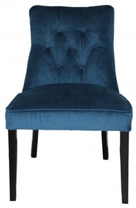 Casa Padrino Esszimmer Stuhl Blau / Schwarz ohne Armlehnen - Barock Mbel