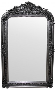 Casa Padrino Barock Wandspiegel Silber  Antik-Look H�he 159 cm, Breite 89 cm - Edel & Prunkvoll
