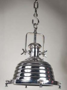 Casa Padrino Industrial Hngeleuchte Silber Vernickelt 40 x 40 x 53 cm - Industrie Design Vintage Lampe Leuchte