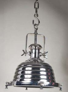 Casa Padrino Industrial H�ngeleuchte Silber Vernickelt 40 x 40 x 53 cm - Industrie Design Vintage Lampe Leuchte