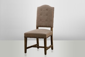 Rustikaler Esszimmer Stuhl aus dem Hause Casa Padrino - Bezug / Beige -  Massiv - Schloss Burg Gutshaus M�bel