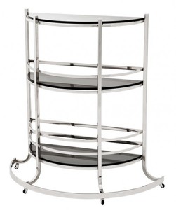 Casa Padrino Luxus Bar Trolley Servierwagen aus Edelstahl und Glas 95 x 42,5 x H. 100 cm - Luxus Hotel & Restaurant Einrichtung M�bel