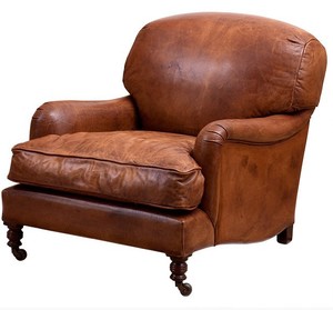 Chesterfield Luxus Echt Leder Ohrensessel Vintage Leder Cigar Braun von Casa Padrino - Club Sessel