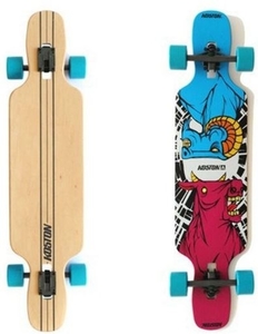 Koston Longboard Drop Through Komplettboard Cruiser Clash 41.0 x 9.5 inch Blue Wheels - Profi Dropthrough Longboard Drop Thru Carver