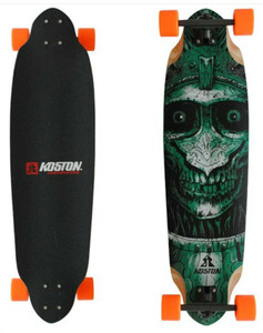 Koston Longboard Profi Komplettboard Cruiser / Carver Skull Amort 36.7 x 10.0 inch Orange Wheels - High End Longboard Carving Board