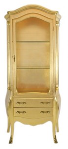 Casa Padrino Barock Vitrine Gold  - Vitrinenschrank - Wohnzimmerschrank