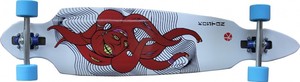 Koston Longboard Drop Through Komplettboard Cruiser Octopus 41.7 x 9.5 inch Blue Wheels - Profi Dropthrough Longboard Drop Thru Carver SPECIAL!!!!!!!!