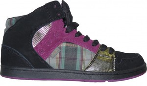 Etnies Skateboard Damen Schuhe Perry Mid Black/ Purple Plaid