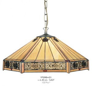 Casa Padrino Tiffany Hngeleuchte Durchmesser 40cm 1-Flammig ModH4 - Leuchte Lampe Deckenleuchte Art Deco Jugendstil