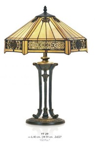 Casa Padrino Tiffany Tischleuchte Durchmesser 40cm, Hhe 59cm Mod11 Mosaik Leuchte Lampe Hockerleuchte Art Deco Jugendstil