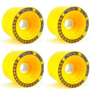 Koston Longboard Wheel Set Storm Ball Gelb 75mm / 83A (4 Rollen)