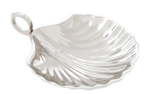 Casa Padrino Designer Schale Muschel Chrom Silber vernickelt 15.5 x 12.5 cm Massiv Schwer - Luxus Dekoration