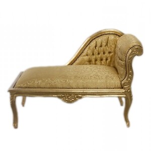 Casa Padrino Barock Kinder Chaiselongue Gold Muster / Gold Mod2R - Tron Barock M�bel