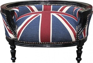 Casa Padrino Barock Hunde & Katzen Sofa Union Jack/Schwarz - Hundebett & Katzenbett