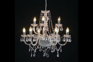 Casa Padrino Barock Kronleuchter 9-armig klar - H�ngeleuchte L�ster H�ngelampe Deckenlampe